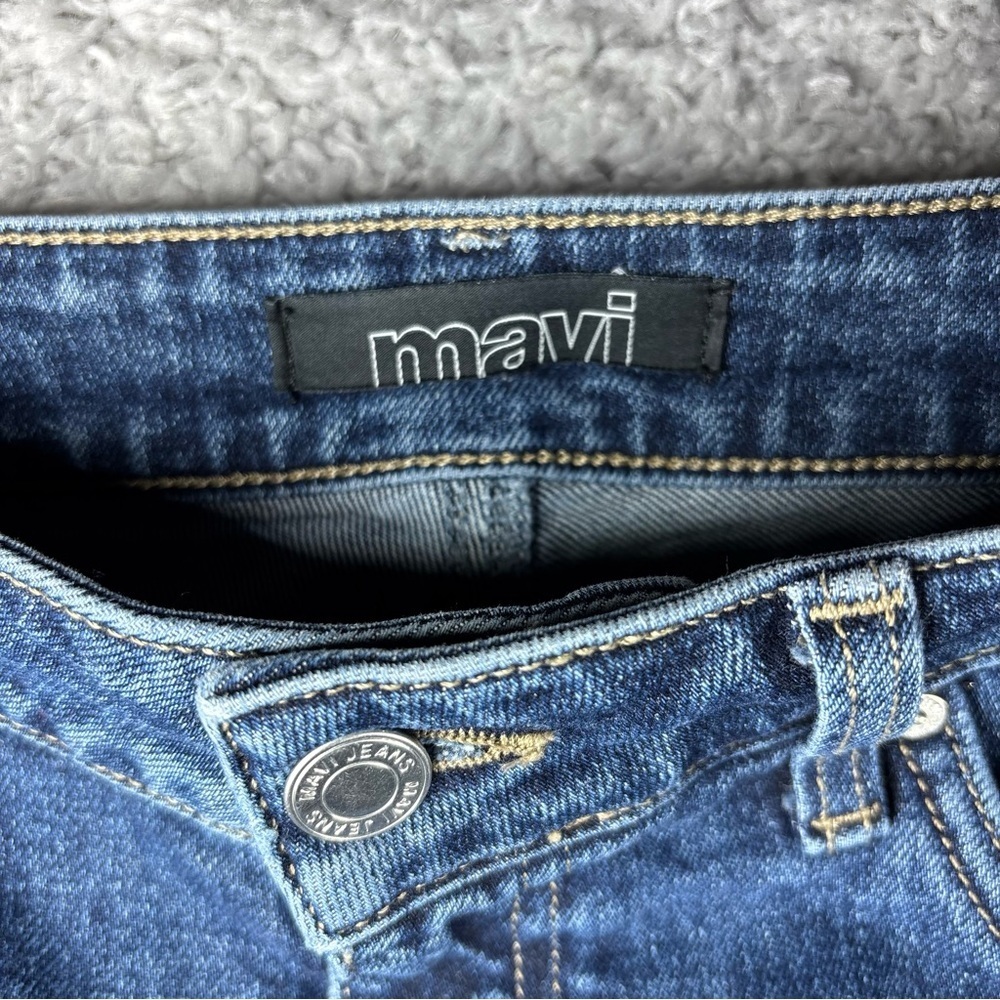 Mavi Jeans Womens 28 Viola Straight Dark Denim Classic Cropped Raw Hem Frayed - Picture 2 of 6